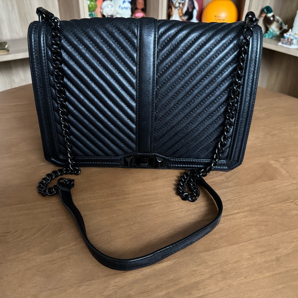 Rebecca Minkoff Black Quilted Chain Shoulder Bag